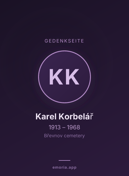 Gedenkportrait von Karel Korbelář