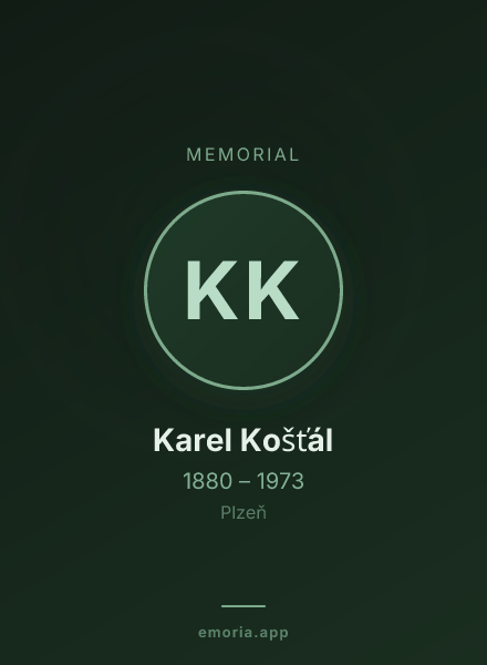 Memorial portrait of Karel Košťál