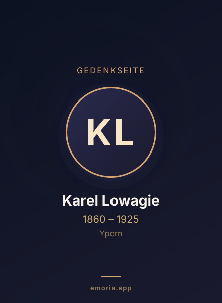 Gedenkportrait von Karel Lowagie