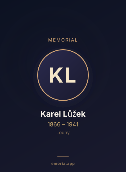 Memorial portrait of Karel Lůžek