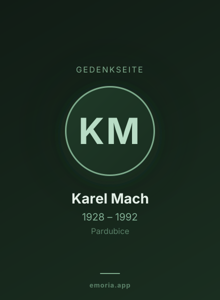 Gedenkportrait von Karel Mach