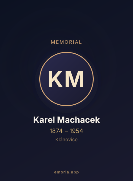 Memorial portrait of Karel Machacek