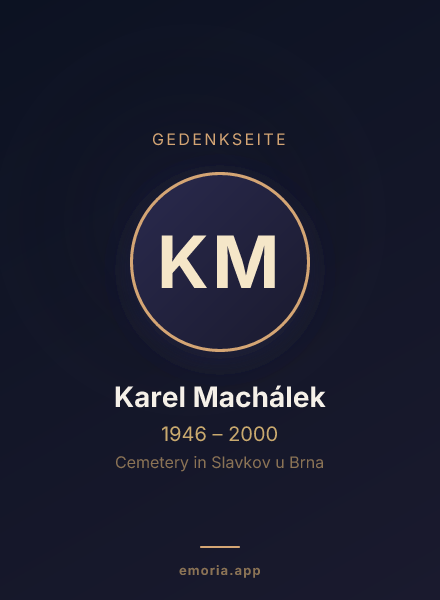Gedenkportrait von Karel Machálek