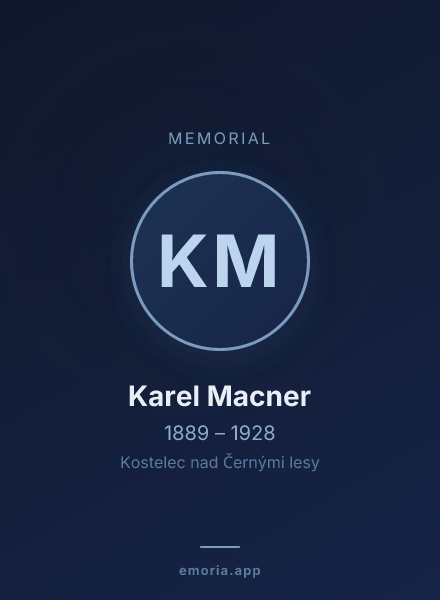 Memorial portrait of Karel Macner