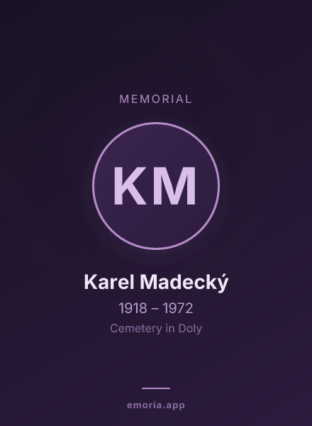 Memorial portrait of Karel Madecký