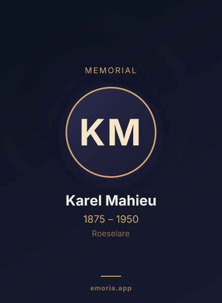 Memorial portrait of Karel Mahieu