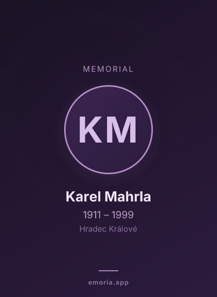 Memorial portrait of Karel Mahrla