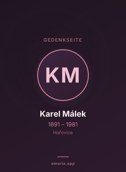 Gedenkportrait von Karel Málek