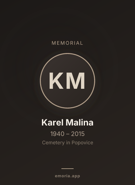 Memorial portrait of Karel Malina