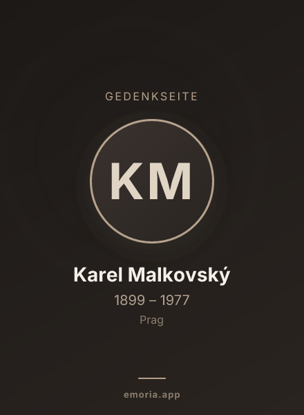 Gedenkportrait von Karel Malkovský