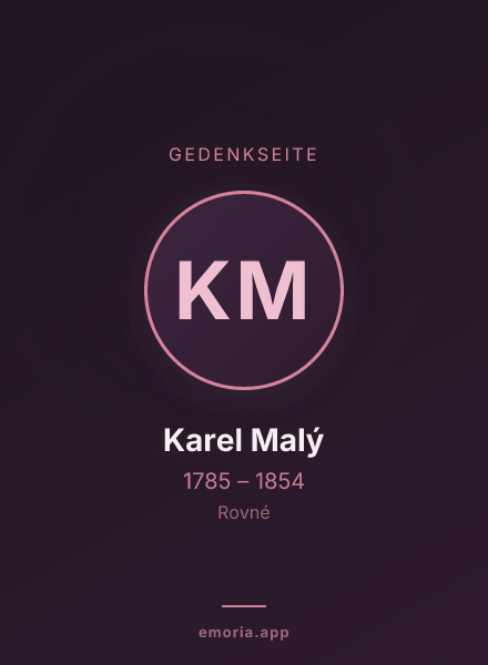 Gedenkportrait von Karel Malý