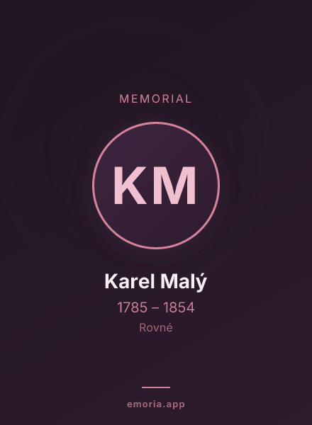 Memorial portrait of Karel Malý