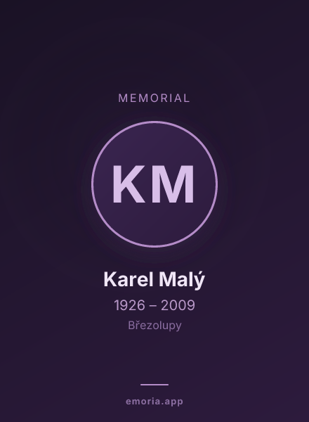 Memorial portrait of Karel Malý