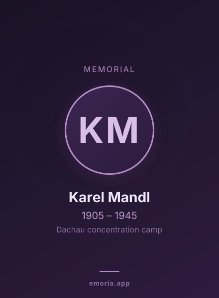 Memorial portrait of Karel Mandl