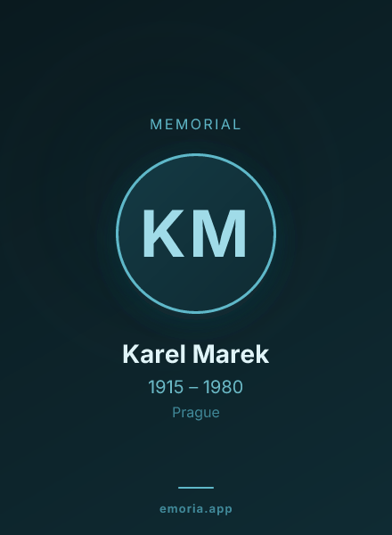 Memorial portrait of Karel Marek