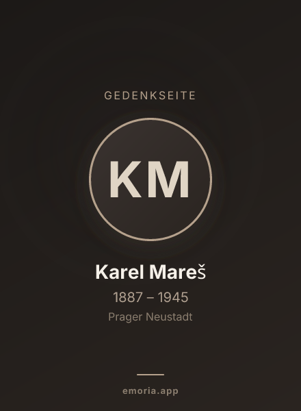 Gedenkportrait von Karel Mareš