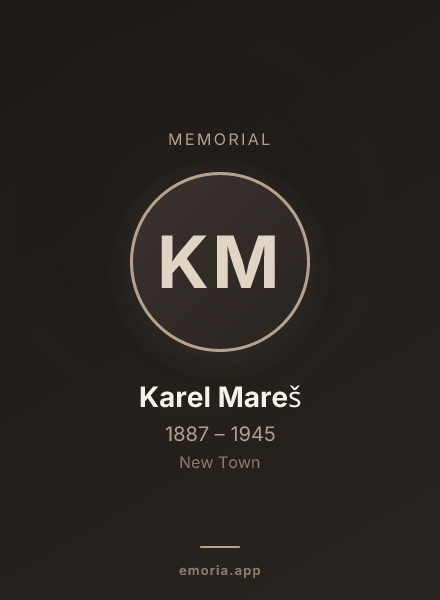 Memorial portrait of Karel Mareš