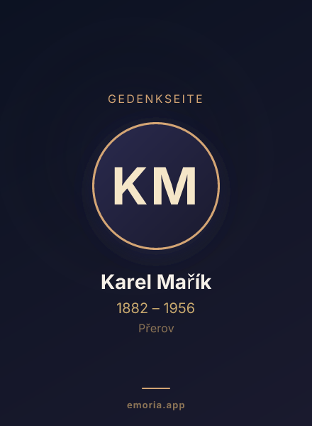 Gedenkportrait von Karel Mařík