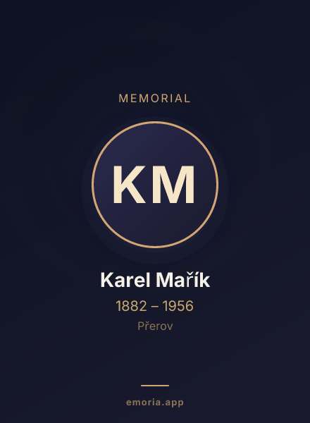 Memorial portrait of Karel Mařík