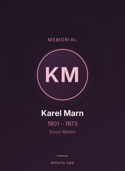 Memorial portrait of Karel Marn