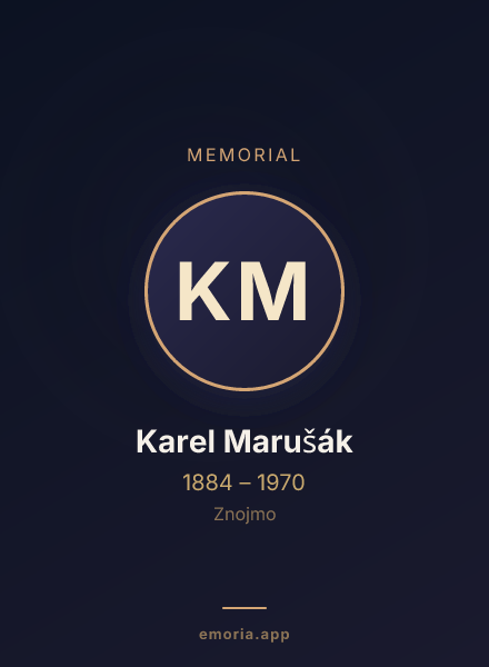 Memorial portrait of Karel Marušák