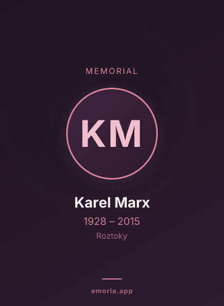 Memorial portrait of Karel Marx