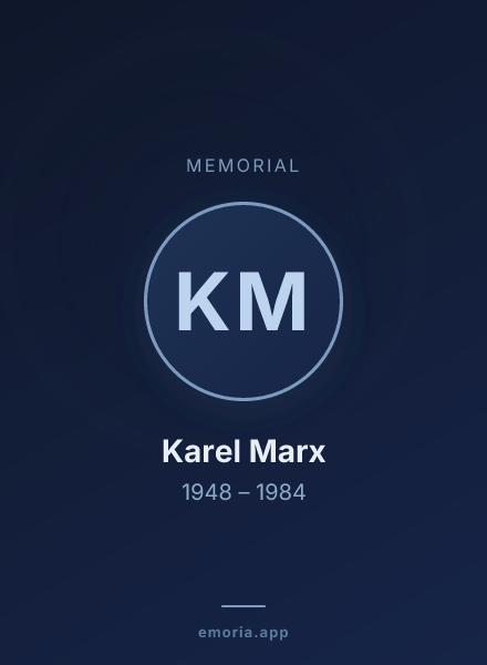 Memorial portrait of Karel Marx