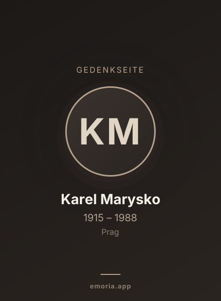 Gedenkportrait von Karel Marysko