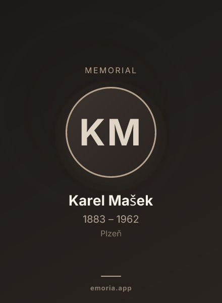 Memorial portrait of Karel Mašek