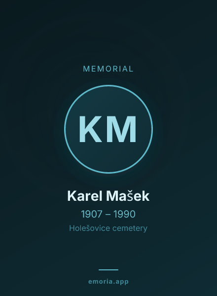 Memorial portrait of Karel Mašek