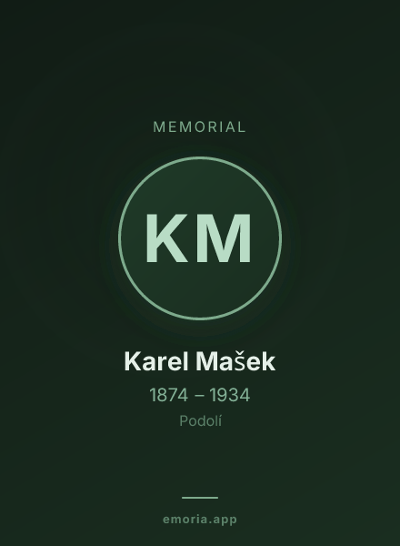 Memorial portrait of Karel Mašek