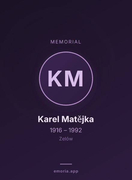 Memorial portrait of Karel Matějka