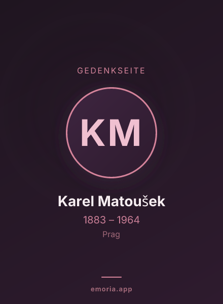 Gedenkportrait von Karel Matoušek