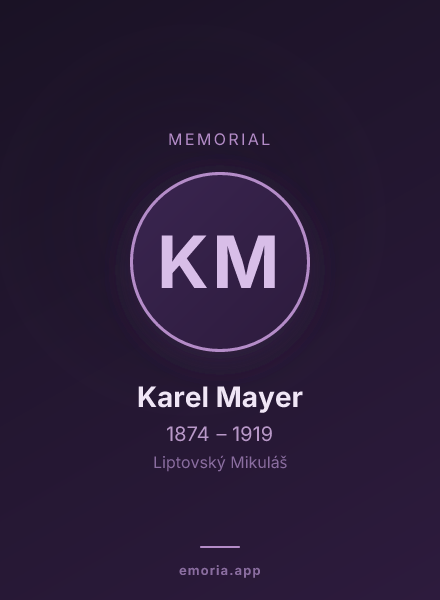 Memorial portrait of Karel Mayer