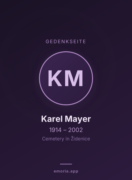 Gedenkportrait von Karel Mayer