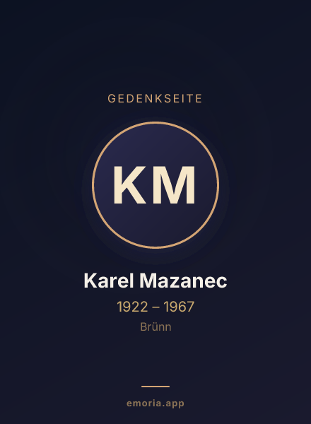 Gedenkportrait von Karel Mazanec