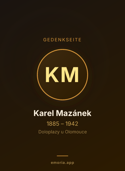 Gedenkportrait von Karel Mazánek
