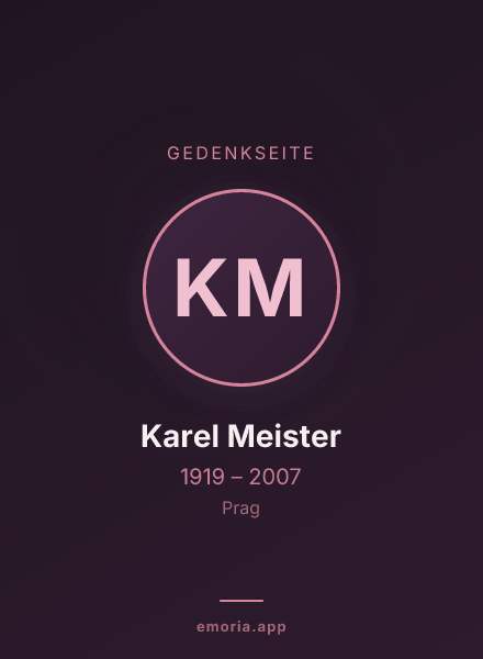 Gedenkportrait von Karel Meister