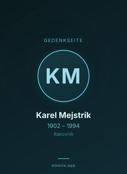 Gedenkportrait von Karel Mejstrik