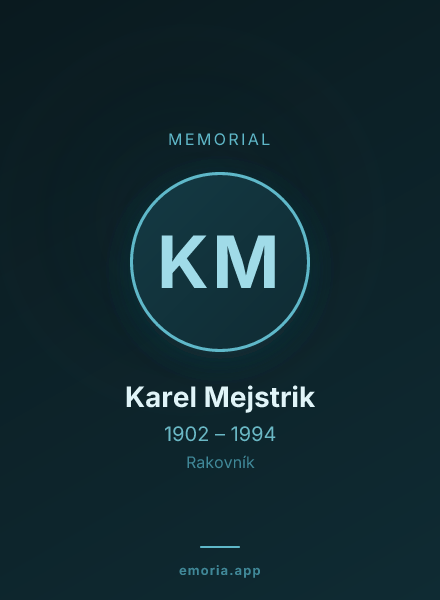 Memorial portrait of Karel Mejstrik