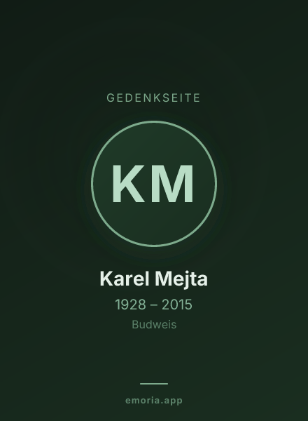 Gedenkportrait von Karel Mejta