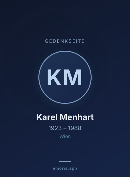 Gedenkportrait von Karel Menhart