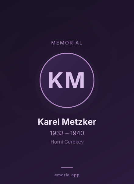 Memorial portrait of Karel Metzker