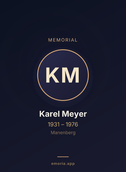 Memorial portrait of Karel Meyer