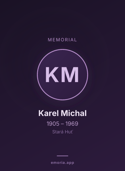 Memorial portrait of Karel Michal