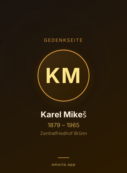 Gedenkportrait von Karel Mikeš