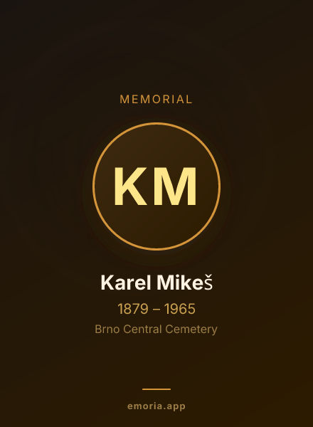 Memorial portrait of Karel Mikeš