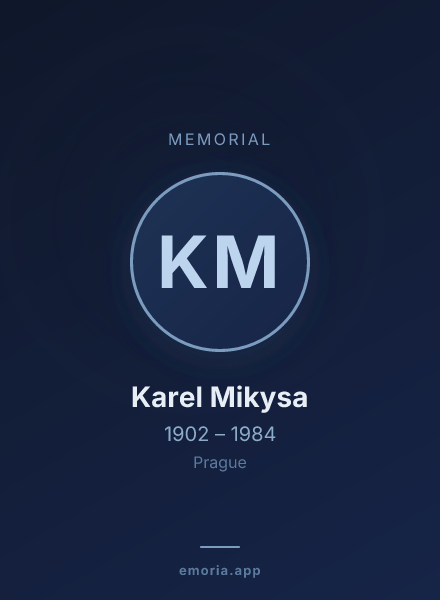 Memorial portrait of Karel Mikysa