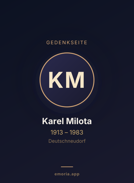 Gedenkportrait von Karel Milota