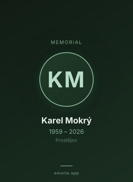 Memorial portrait of Karel Mokrý